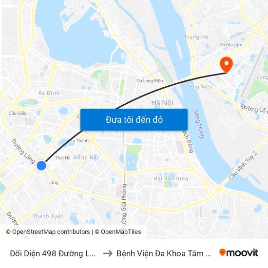 Đối Diện 498 Đường Láng to Bệnh Viện Đa Khoa Tâm Anh map