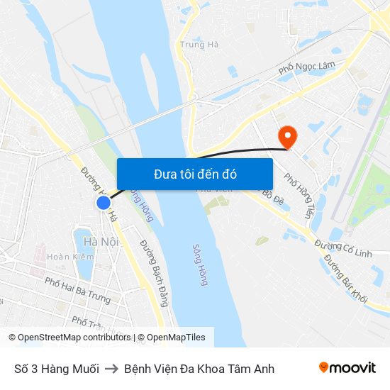 Số 3 Hàng Muối to Bệnh Viện Đa Khoa Tâm Anh map