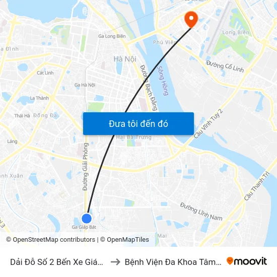 Dải Đỗ Số 2 Bến Xe Giáp Bát to Bệnh Viện Đa Khoa Tâm Anh map