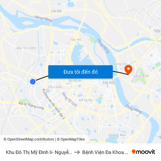 Khu Đô Thị Mỹ Đình Ii- Nguyễn Cơ Thạch to Bệnh Viện Đa Khoa Tâm Anh map