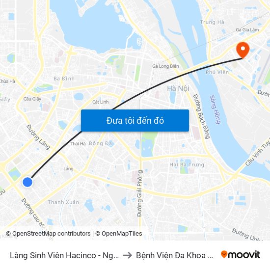 Làng Sinh Viên Hacinco - Nguyễn Tuân to Bệnh Viện Đa Khoa Tâm Anh map