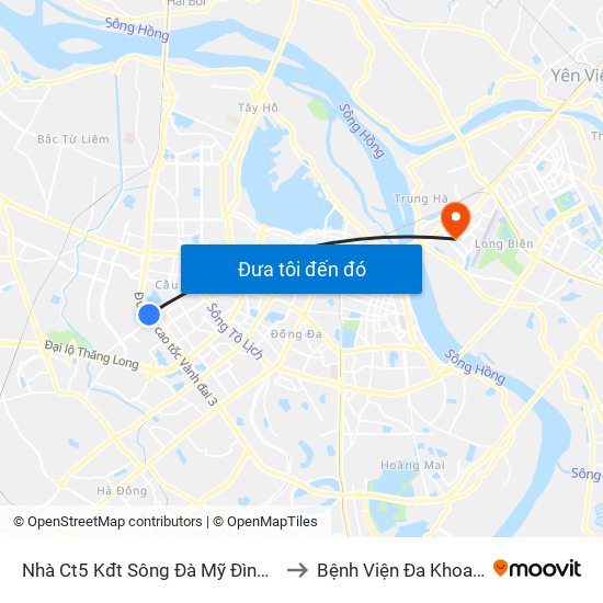 Nhà Ct5 Kđt Sông Đà Mỹ Đình - Phạm Hùng to Bệnh Viện Đa Khoa Tâm Anh map