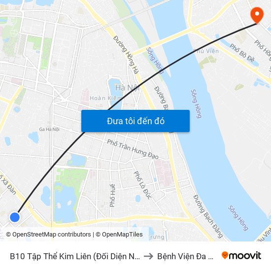 B10 Tập Thể Kim Liên (Đối Diện Ngõ 46b Phạm Ngọc Thạch) to Bệnh Viện Đa Khoa Tâm Anh map