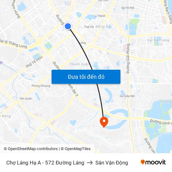 Chợ Láng Hạ A - 572 Đường Láng to Sân Vận Động map