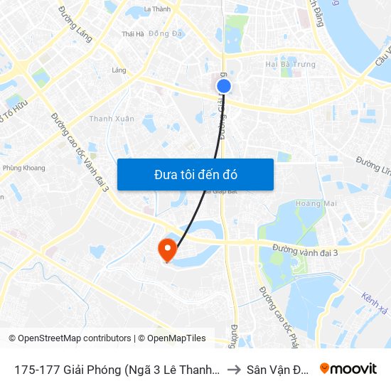 175-177 Giải Phóng (Ngã 3 Lê Thanh Nghị) to Sân Vận Động map