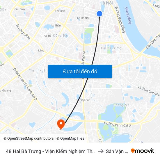 48 Hai Bà Trưng - Viện Kiểm Nghiệm Thuốc Trung Ương to Sân Vận Động map