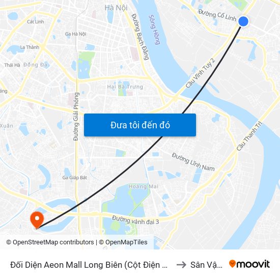 Đối Diện Aeon Mall Long Biên (Cột Điện T4a/2a-B Đường Cổ Linh) to Sân Vận Động map