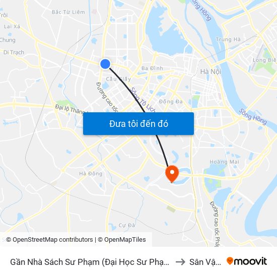 Gần Nhà Sách Sư Phạm (Đại Học Sư Phạm Hà Nội) - 136 Xuân Thủy to Sân Vận Động map