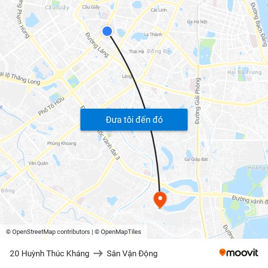 20 Huỳnh Thúc Kháng to Sân Vận Động map