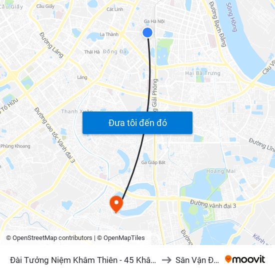 Đài Tưởng Niệm Khâm Thiên - 45 Khâm Thiên to Sân Vận Động map