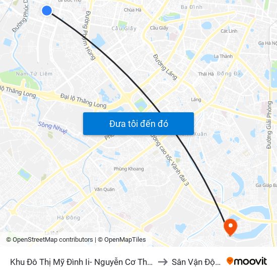 Khu Đô Thị Mỹ Đình Ii- Nguyễn Cơ Thạch to Sân Vận Động map