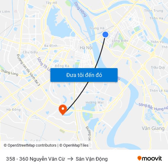 358 - 360 Nguyễn Văn Cừ to Sân Vận Động map