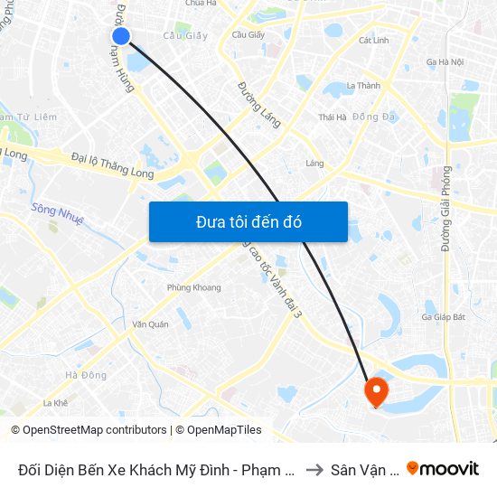 Đối Diện Bến Xe Khách Mỹ Đình - Phạm Hùng (Cột Trước) to Sân Vận Động map