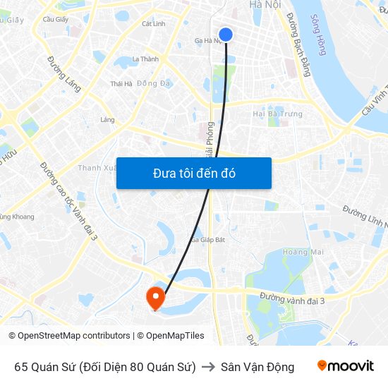 65 Quán Sứ (Đối Diện 80 Quán Sứ) to Sân Vận Động map