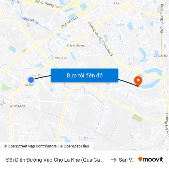 Đối Diện Đường Vào Chợ La Khê (Qua Ga Metro La Khê) - 405 Quang Trung (Hà Đông) to Sân Vận Động map