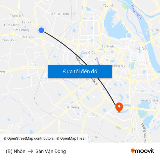 (B) Nhổn to Sân Vận Động map