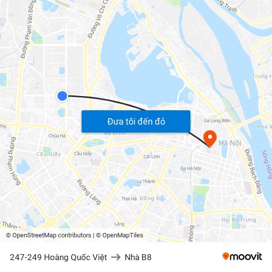 247-249 Hoàng Quốc Việt to Nhà B8 map