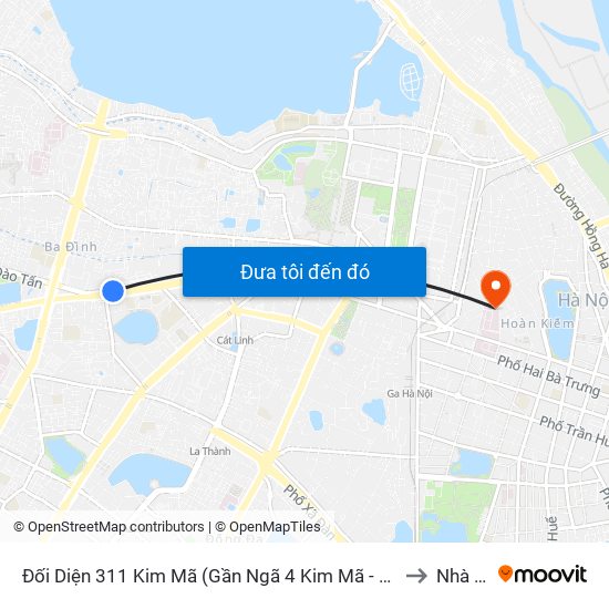 Đối Diện 311 Kim Mã (Gần Ngã 4 Kim Mã - Vạn Bảo) to Nhà B8 map