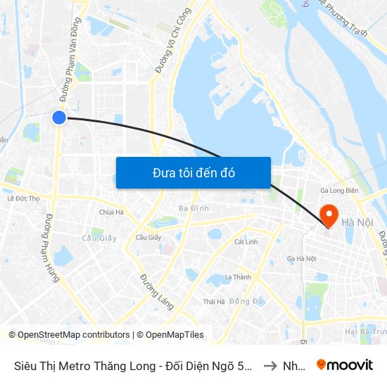 Siêu Thị Metro Thăng Long - Đối Diện Ngõ 599 Phạm Văn Đồng to Nhà B8 map