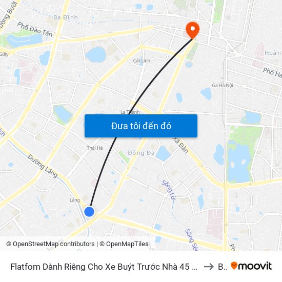 Flatfom Dành Riêng Cho Xe Buýt Trước Nhà 45 Đường Láng to B3 map