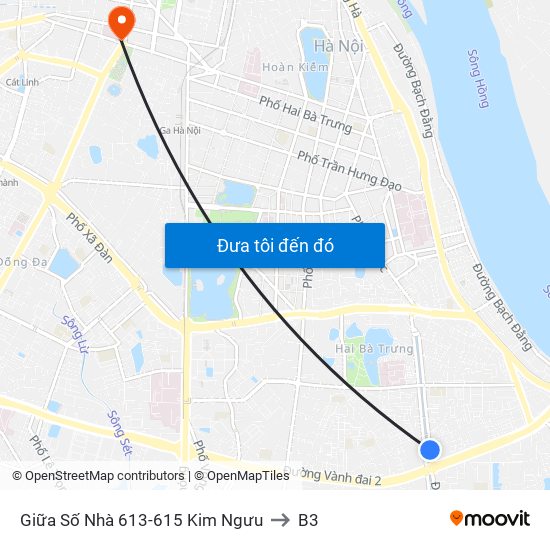 Giữa Số Nhà 613-615 Kim Ngưu to B3 map