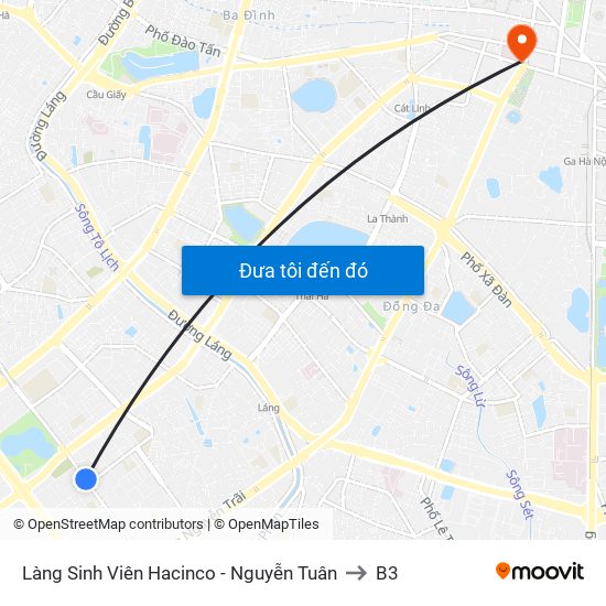 Làng Sinh Viên Hacinco - Nguyễn Tuân to B3 map