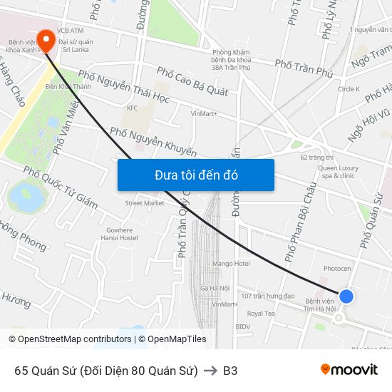 65 Quán Sứ (Đối Diện 80 Quán Sứ) to B3 map