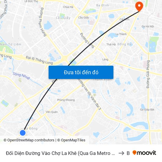 Đối Diện Đường Vào Chợ La Khê (Qua Ga Metro La Khê) - 405 Quang Trung (Hà Đông) to B3 map