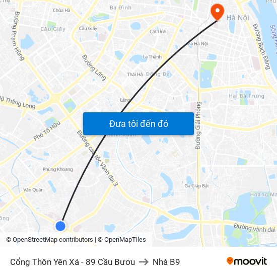 Cổng Thôn Yên Xá - 89 Cầu Bươu to Nhà B9 map