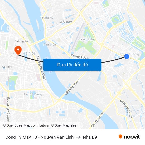 Công Ty May 10 - Nguyễn Văn Linh to Nhà B9 map