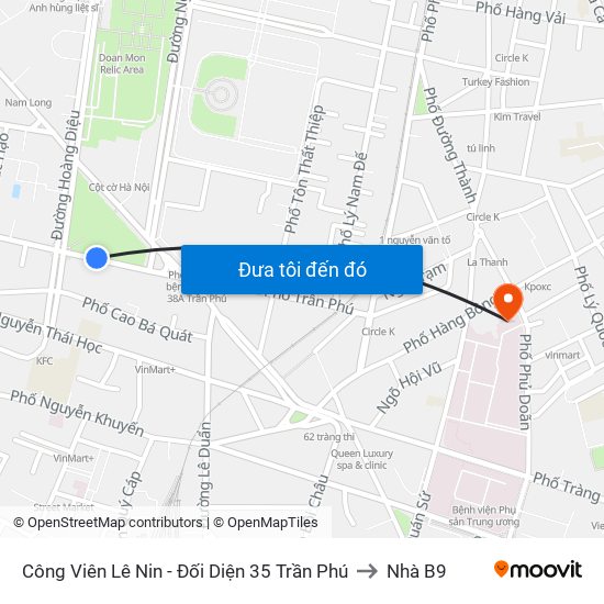 Công Viên Lê Nin - Đối Diện 35 Trần Phú to Nhà B9 map