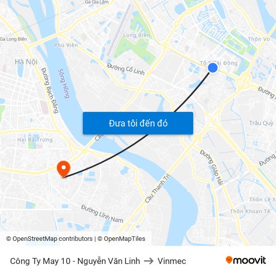 Công Ty May 10 - Nguyễn Văn Linh to Vinmec map