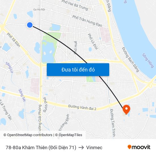 78-80a Khâm Thiên (Đối Diện 71) to Vinmec map