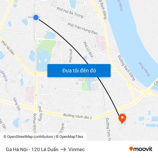 Ga Hà Nội - 120 Lê Duẩn to Vinmec map