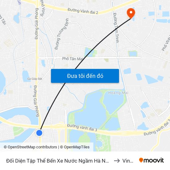 Đối Diện Tập Thể Bến Xe Nước Ngầm Hà Nội - Ngọc Hồi to Vinmec map