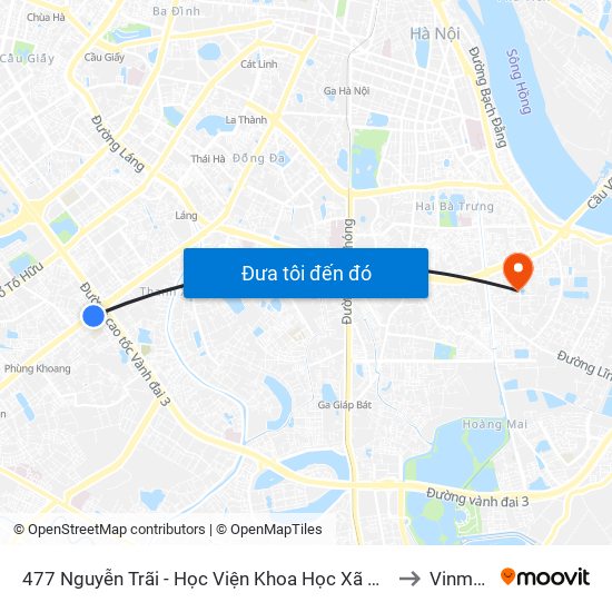 477 Nguyễn Trãi - Học Viện Khoa Học Xã Hội to Vinmec map