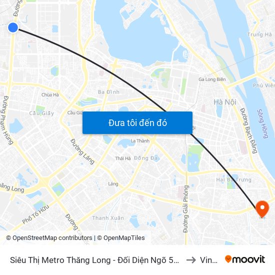 Siêu Thị Metro Thăng Long - Đối Diện Ngõ 599 Phạm Văn Đồng to Vinmec map