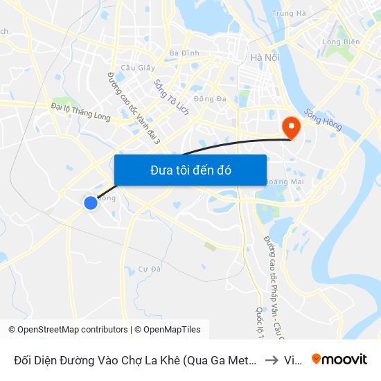 Đối Diện Đường Vào Chợ La Khê (Qua Ga Metro La Khê) - 405 Quang Trung (Hà Đông) to Vinmec map