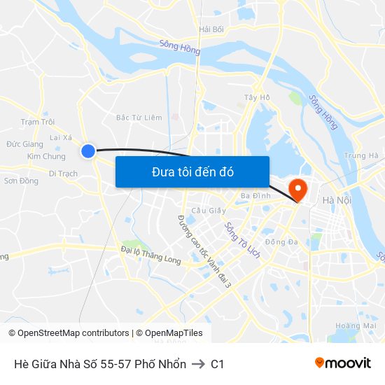 Hè Giữa Nhà Số 55-57 Phố Nhổn to C1 map