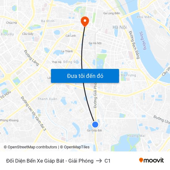 Đối Diện Bến Xe Giáp Bát - Giải Phóng to C1 map