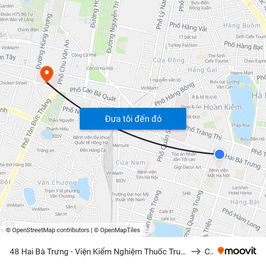 48 Hai Bà Trưng - Viện Kiểm Nghiệm Thuốc Trung Ương to C1 map