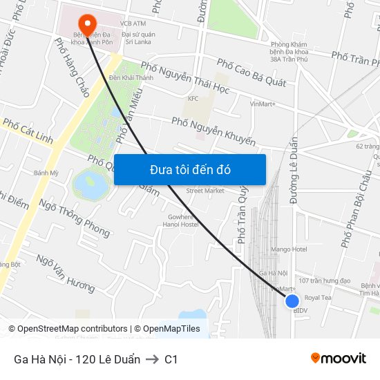 Ga Hà Nội - 120 Lê Duẩn to C1 map