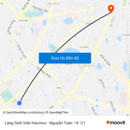 Làng Sinh Viên Hacinco - Nguyễn Tuân to C1 map