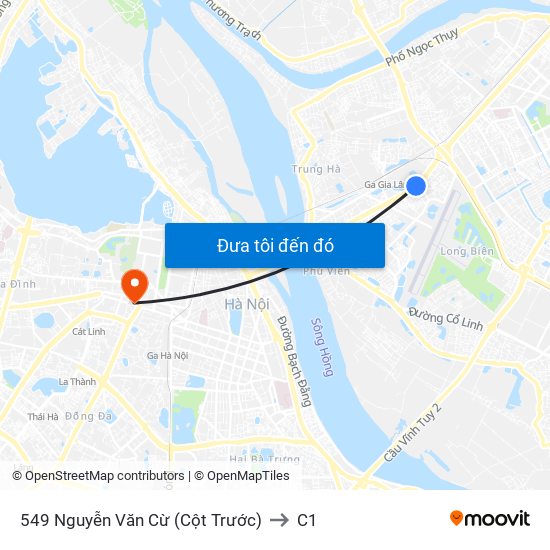 549 Nguyễn Văn Cừ (Cột Trước) to C1 map