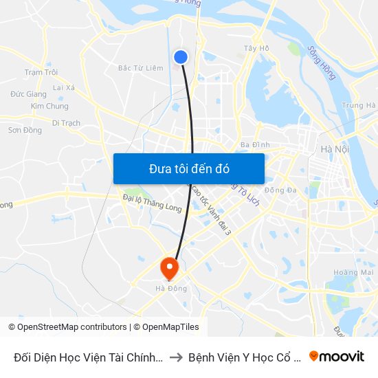 Đối Diện Học Viện Tài Chính - Đường Đức Thắng to Bệnh Viện Y Học Cổ Truyền Hà Đông map