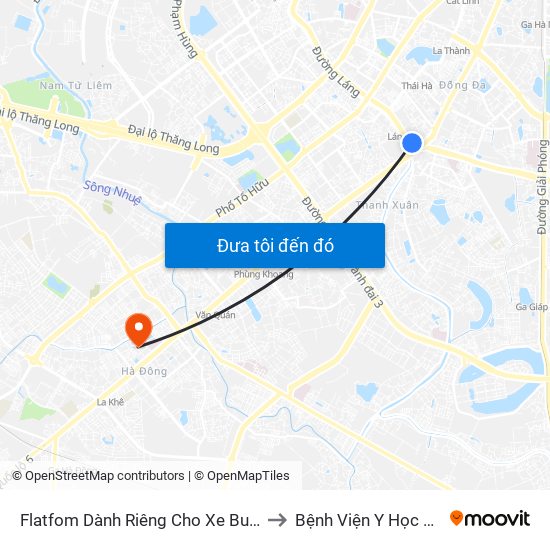 Flatfom Dành Riêng Cho Xe Buýt Trước Nhà 45 Đường Láng to Bệnh Viện Y Học Cổ Truyền Hà Đông map