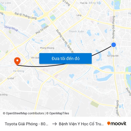 Toyota Giải Phóng - 807 Giải Phóng to Bệnh Viện Y Học Cổ Truyền Hà Đông map