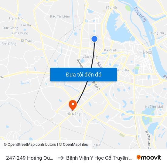 247-249 Hoàng Quốc Việt to Bệnh Viện Y Học Cổ Truyền Hà Đông map