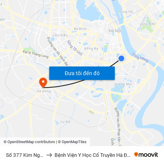 Số 377 Kim Ngưu to Bệnh Viện Y Học Cổ Truyền Hà Đông map