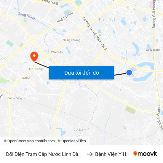Đối Diện Trạm Cấp Nước Linh Đàm (Đối Diện Chung Cư Hh1c) - Nguyễn Hữu Thọ to Bệnh Viện Y Học Cổ Truyền Hà Đông map